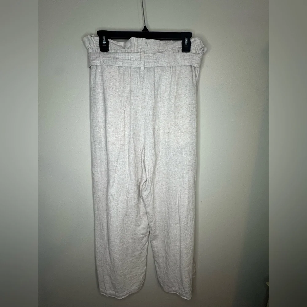 Banana Republic Linen-Blend Wide-Leg Pants w/ Belt Women's Petite 6